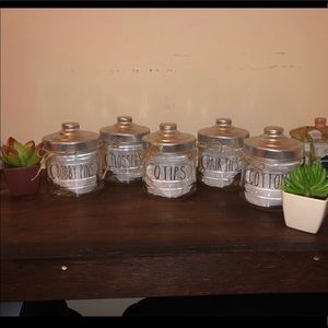 5 piece farmhouse bathroom storage set